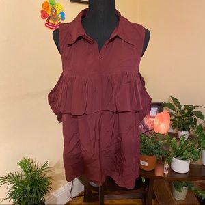 🌿 SOLD ASOS AX PARIS COLD SHOULDER BLOUSE 14 TOP